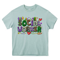 Arona social worker mardi gras cowgirl Heavy Core Tee - CowGirlArtShop