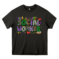 Asphalt social worker mardi gras cowgirl Heavy Core Tee - CowGirlArtShop