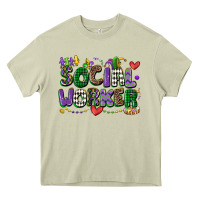 Mossy social worker mardi gras cowgirl Heavy Core Tee - CowGirlArtShop