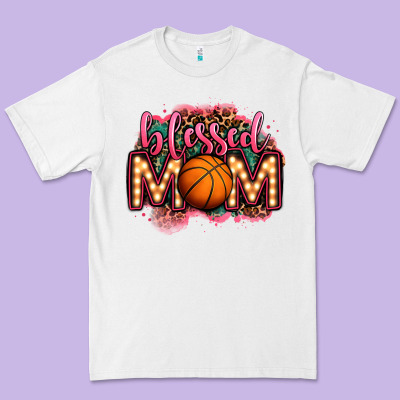 Blessed Basketball Mom Lightbulb Letters Premium Tee Designed By Oliviacreatesart