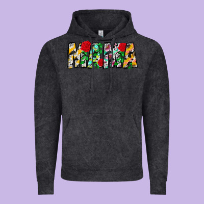 Floral Animal Print Mama Vintage Hoodie Designed By Cowhidedigitalart