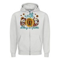 Dove Grey with god all things are possible matthew 19 26 Zipper Hoodie - JahusDesignShop