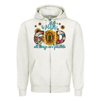 Oatmeal Heather with god all things are possible matthew 19 26 Zipper Hoodie - JahusDesignShop