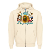 Sandshell with god all things are possible matthew 19 26 Zipper Hoodie - JahusDesignShop