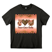 Asphalt peace love yorkie Heavy Core Tee - Jasminsmagicworld