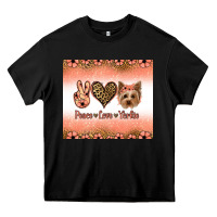 Peace Love Yorkie Heavy Core Tee | Teevron