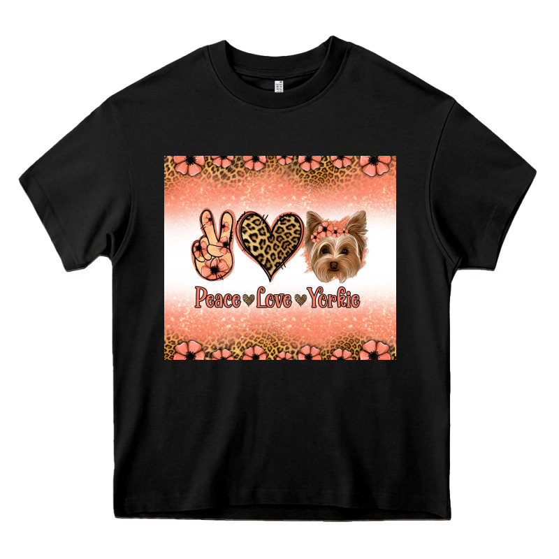 Peace Love Yorkie Heavy Core Tee by Jasminsmagicworld | Teevron