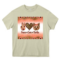 Mossy peace love yorkie Heavy Core Tee - Jasminsmagicworld