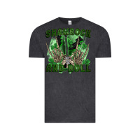 Vintage Black shamrock and roll Vintage Tee - FaDigitalArtStudio