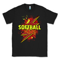 Black Softball vibes lightning bolt Classic Tee - HowdyJamesFarm