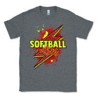 Charcoal Heather Softball vibes lightning bolt Classic Tee - HowdyJamesFarm
