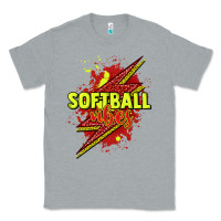 Heather Grey Softball vibes lightning bolt Classic Tee - HowdyJamesFarm