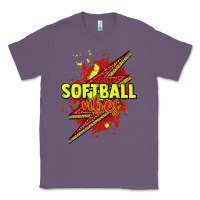 Lavender Softball vibes lightning bolt Classic Tee - HowdyJamesFarm