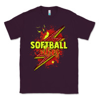 Plum Softball vibes lightning bolt Classic Tee - HowdyJamesFarm