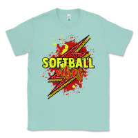 Seafoam Softball vibes lightning bolt Classic Tee - HowdyJamesFarm