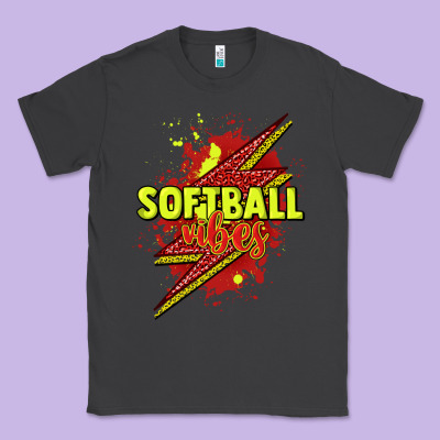 Softball Vibes Lightning Bolt Classic Tee Designed By Howdyjamesfarm