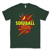 Sports Green Softball vibes lightning bolt Classic Tee - HowdyJamesFarm