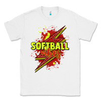 White Softball vibes lightning bolt Classic Tee - HowdyJamesFarm