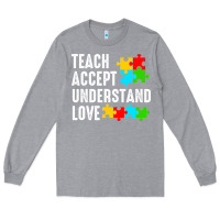 Heather Grey Teach Accept Understand Love Long Sleeve Tee - CowhideDigitalArt