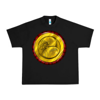 Black american football round earrings Urban Heavy Tee - BundleAndBundleShop
