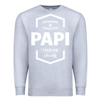 Heather Grey Papi Genuine Premium Sweatshirt - artisFamous