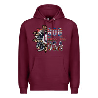 Burgundy god bless the usa Premium Hoodie - SublimationCraftShop