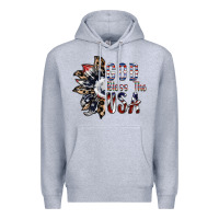 Heather Grey god bless the usa Premium Hoodie - SublimationCraftShop