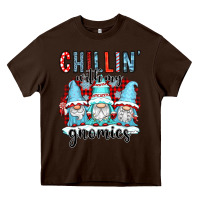 Chocolate Brown chillin with my gnomies Heavy Core Tee - CowGirlArtShop