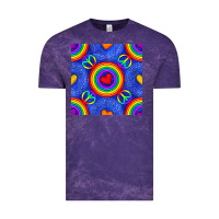 Cloud Purple Pride lgbtq hearts and peace symbol seamless patte Vintage Tee - BundleAndBundleShop