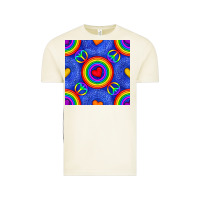 Vintage Arctic Pride lgbtq hearts and peace symbol seamless patte Vintage Tee - BundleAndBundleShop