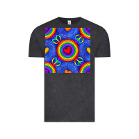 Pride Lgbtq Hearts And Peace Symbol Seamless Patte Vintage Tee | Teevron