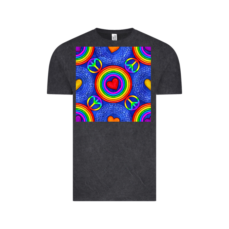 Pride Lgbtq Hearts And Peace Symbol Seamless Patte Vintage Tee by BundleAndBundleShop | Teevron