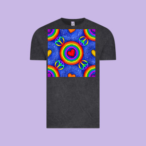 Pride Lgbtq Hearts And Peace Symbol Seamless Patte Vintage Tee Designed By Bundleandbundleshop