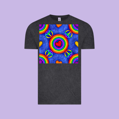 Pride Lgbtq Hearts And Peace Symbol Seamless Patte Vintage Tee Designed By Bundleandbundleshop