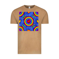 Vintage Camel Pride lgbtq hearts and peace symbol seamless patte Vintage Tee - BundleAndBundleShop