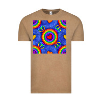 Vintage Coffee Pride lgbtq hearts and peace symbol seamless patte Vintage Tee - BundleAndBundleShop