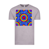 Vintage Zinc Pride lgbtq hearts and peace symbol seamless patte Vintage Tee - BundleAndBundleShop