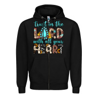 Black trust in the lord with all your heart Zipper Hoodie - JahusDesignShop