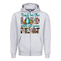 Heather Grey trust in the lord with all your heart Zipper Hoodie - JahusDesignShop