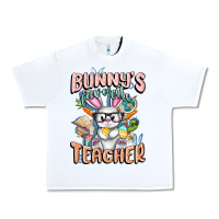 White Bunny's Favorite Teacher Easter Day Urban Heavy Tee - FaDigitalArtStudio
