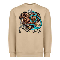 Nurse Leopard Heart Heavyweight Sweatshirt | Teevron