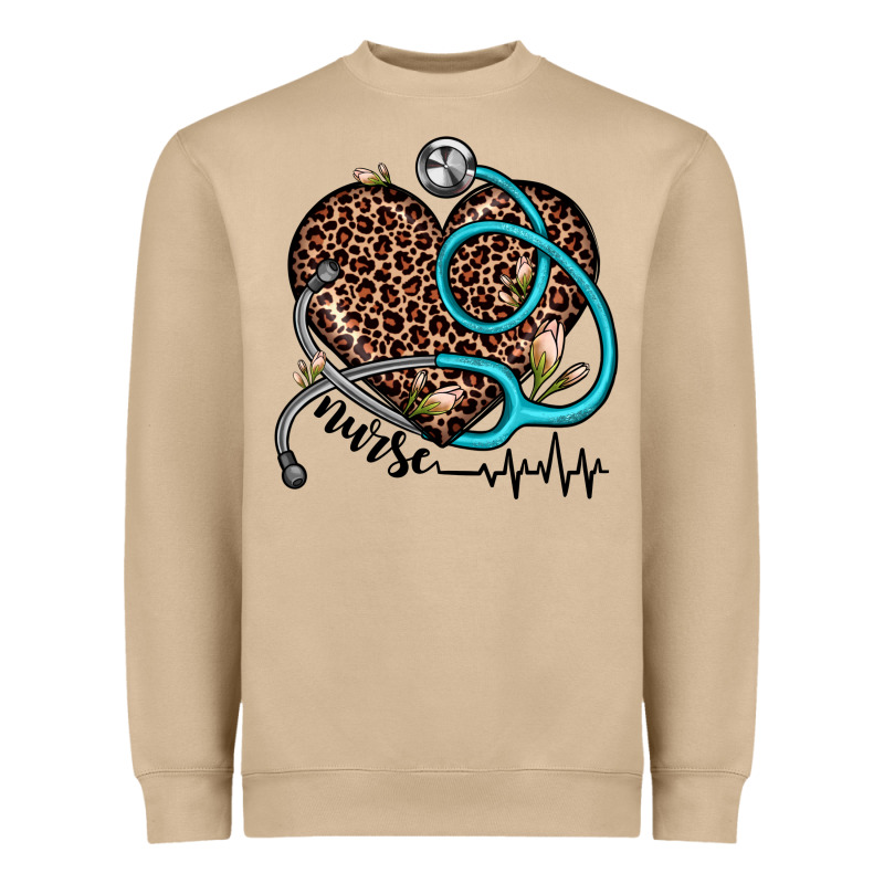 Nurse Leopard Heart Heavyweight Sweatshirt by JahusDesignShop | Teevron