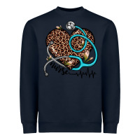 Navy nurse leopard heart Heavyweight Sweatshirt - JahusDesignShop