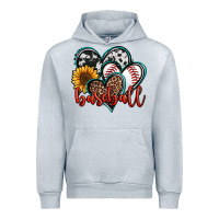 Heather Grey baseball hearts Urban Hoodie - Jasminsmagicworld