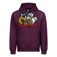 Mauve Wine baseball hearts Urban Hoodie - Jasminsmagicworld