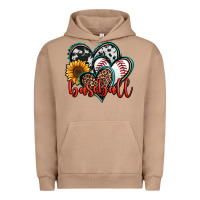 Pigment Burro baseball hearts Urban Hoodie - Jasminsmagicworld