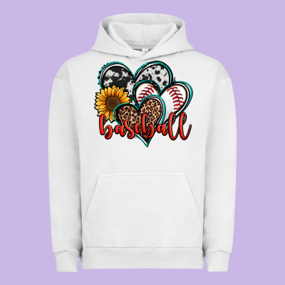 Baseball Hearts Urban Hoodie Designed By Jasminsmagicworld