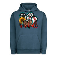 Pigment Midnight Navy baseball hearts Urban Hoodie - Jasminsmagicworld