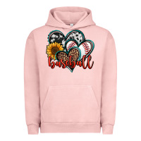Pigment Salmon baseball hearts Urban Hoodie - Jasminsmagicworld