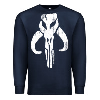Navy mandorian skull Premium Sweatshirt - artisFamous